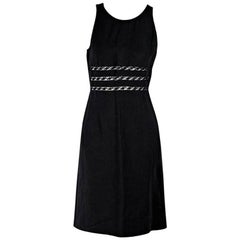 Black Valentino Lace-Trimmed Sheath Dress