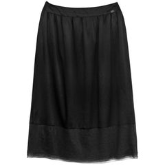 Chanel Black Silk Skirt Sz FR42