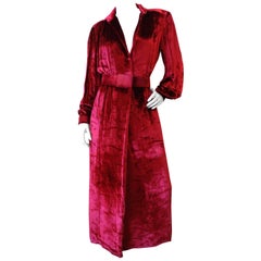 William Travilla - Robe en velours froncée des années 1980