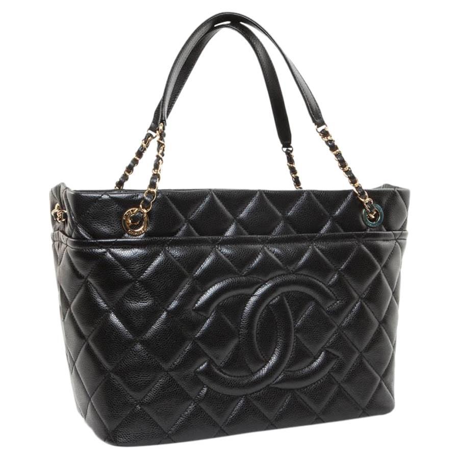 CHANEL Shopping Bag in Black Caviar Leather