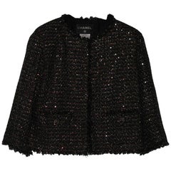 CHANEL Short Jacket in Bicolor Tweed Size 40FR