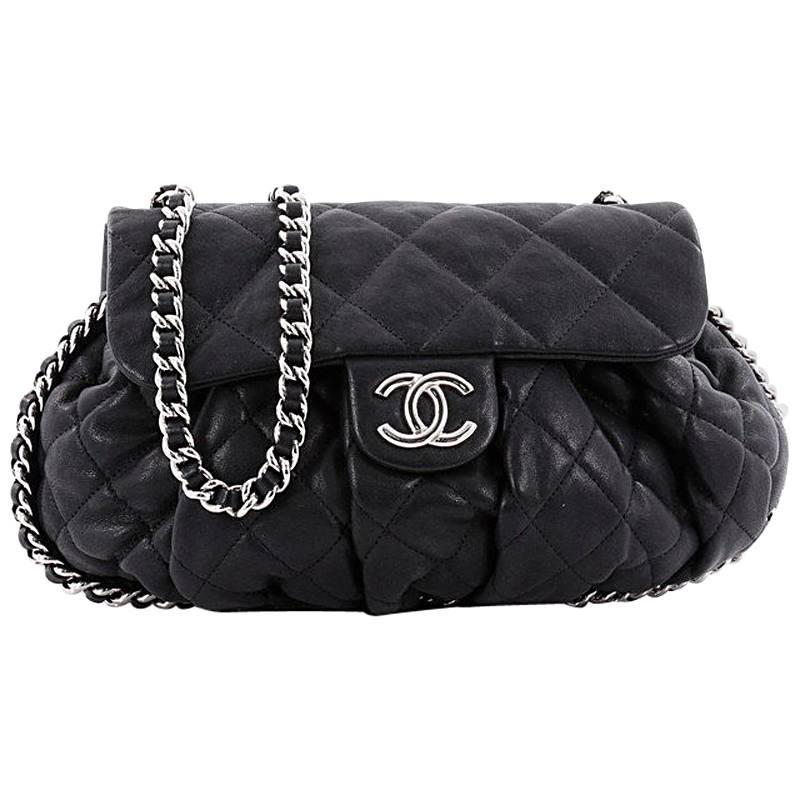 Chanel Chain Around Flap Bag Quilted Leather Medium