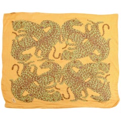 Yves Saint Laurent Monumental Silk Leopard Scarf 55in Rare 93 YSL Spring Runway 