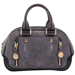 Louis Vuitton Havane Stamped Trunk Bowler Bag Suede PM