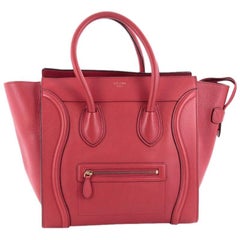 Celine Luggage Handbag Grainy Leather Mini