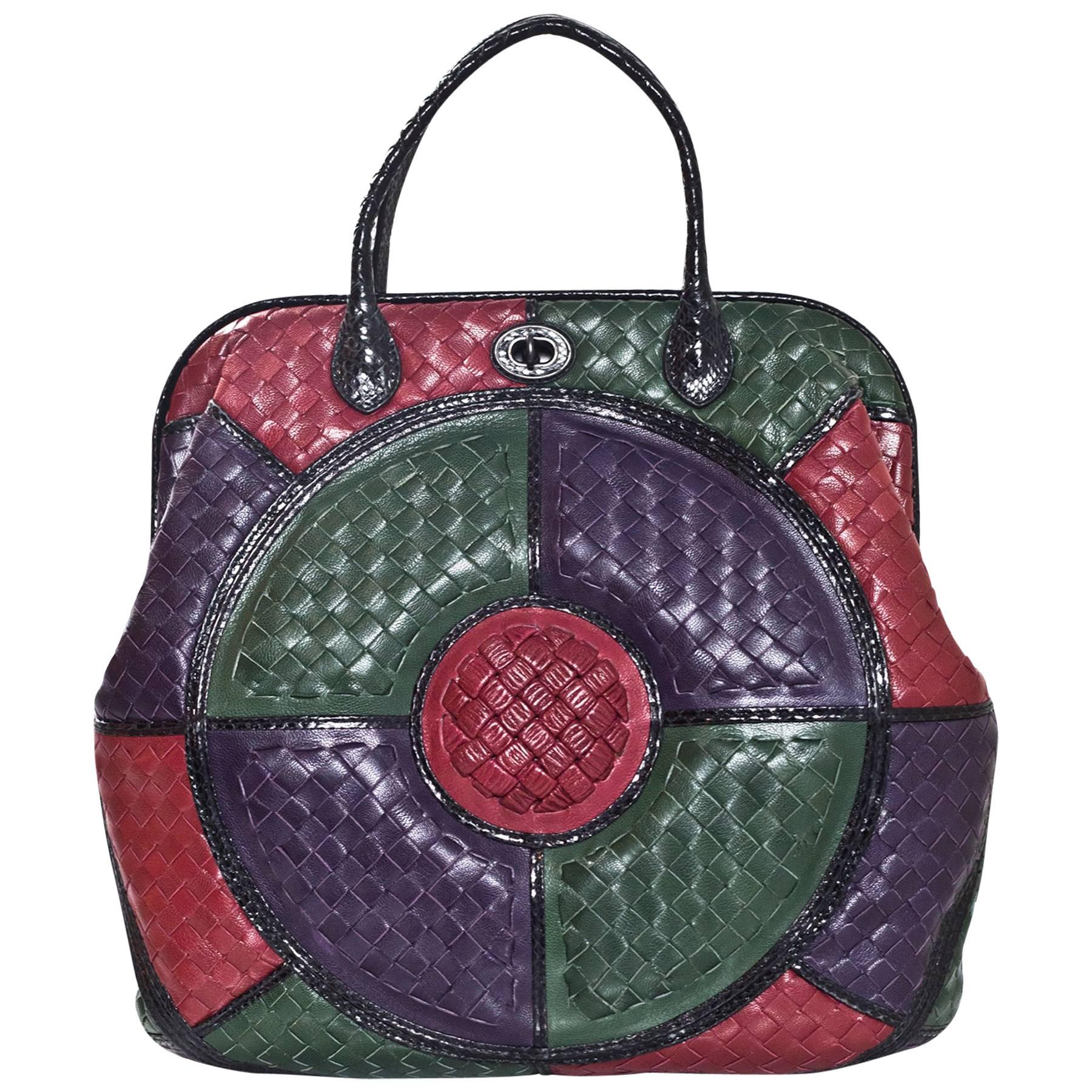 Bottega Veneta Tri-Color Woven Leather Limited Edition Intrecciato Frame Bag