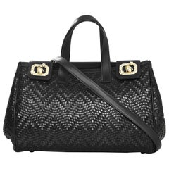 Kieselstein-Cord Black Woven Tote Bag with Matte GHW 2