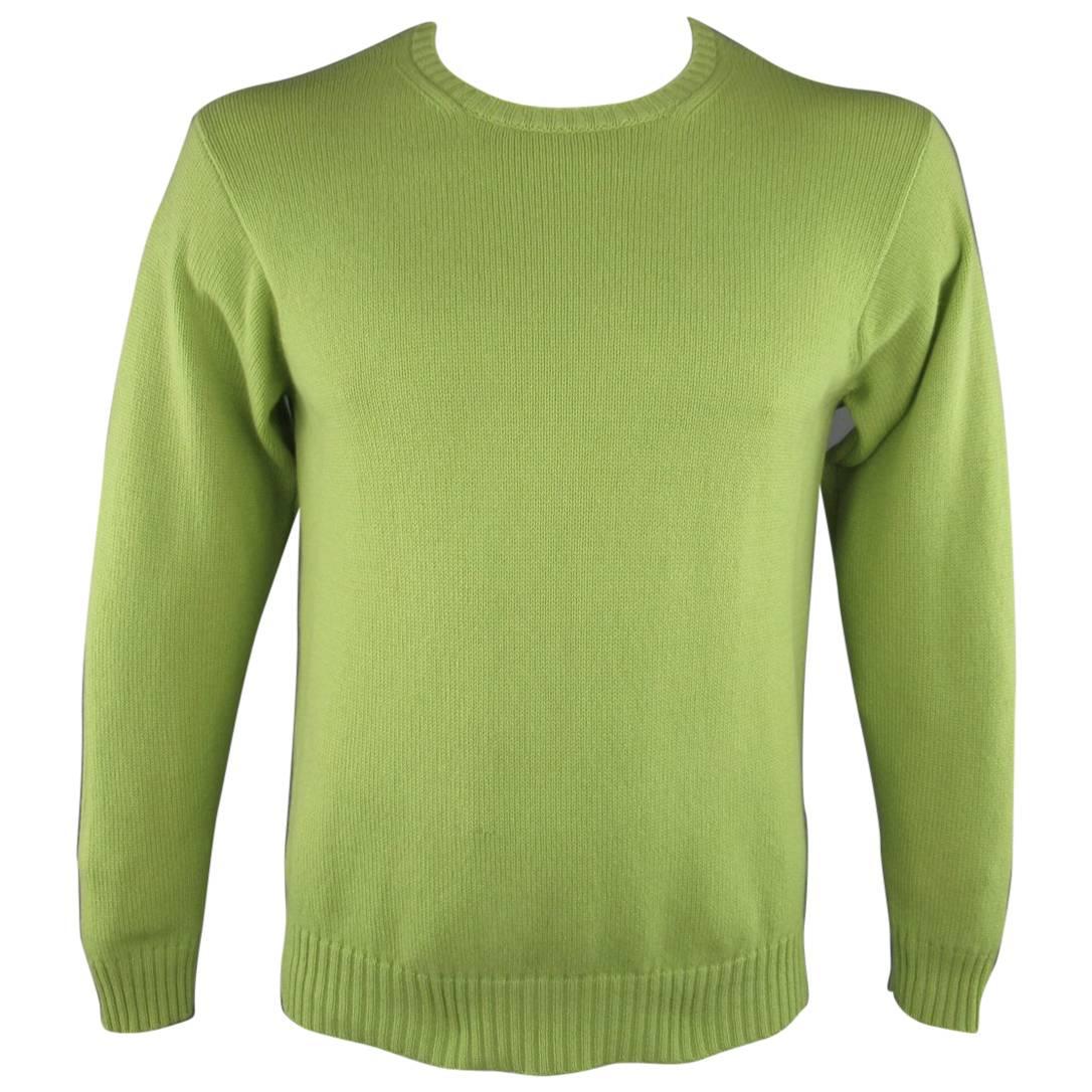 Men's LORO PIANA Size M Light Green Knitted Cashmere Crewneck Pullover
