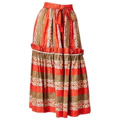Yves Saint Laurent Floral Pattern Peasant Skirt