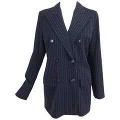 Yves Saint Laurent couture pin stripe double breasted gangster jacket 1967 7