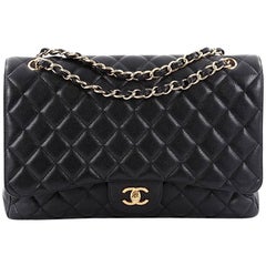 Chanel Classic Single Flap Bag Quilted Caviar Maxi