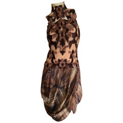 Rodarte Sleeveless Wood Grain Dress with Applique Top Spring 2011