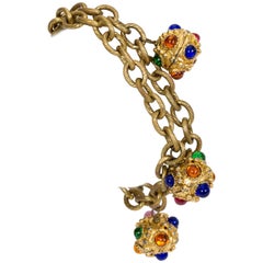 Retro Chanel Rare 70s Gripoiox Charm Bracelet