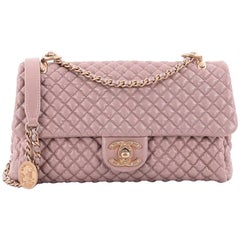 Chanel Medallion Charm CC Flap Bag Micro Quilted Calfskin Medium