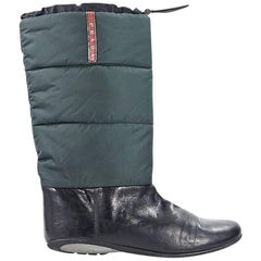 Green & Black Prada Sport Winter Boots