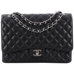 Chanel Classic Double Flap Bag Quilted Caviar Maxi