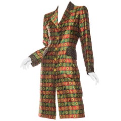 Vintage 1980S YVES SAINT LAURENT Indian Silk Brocade Coat