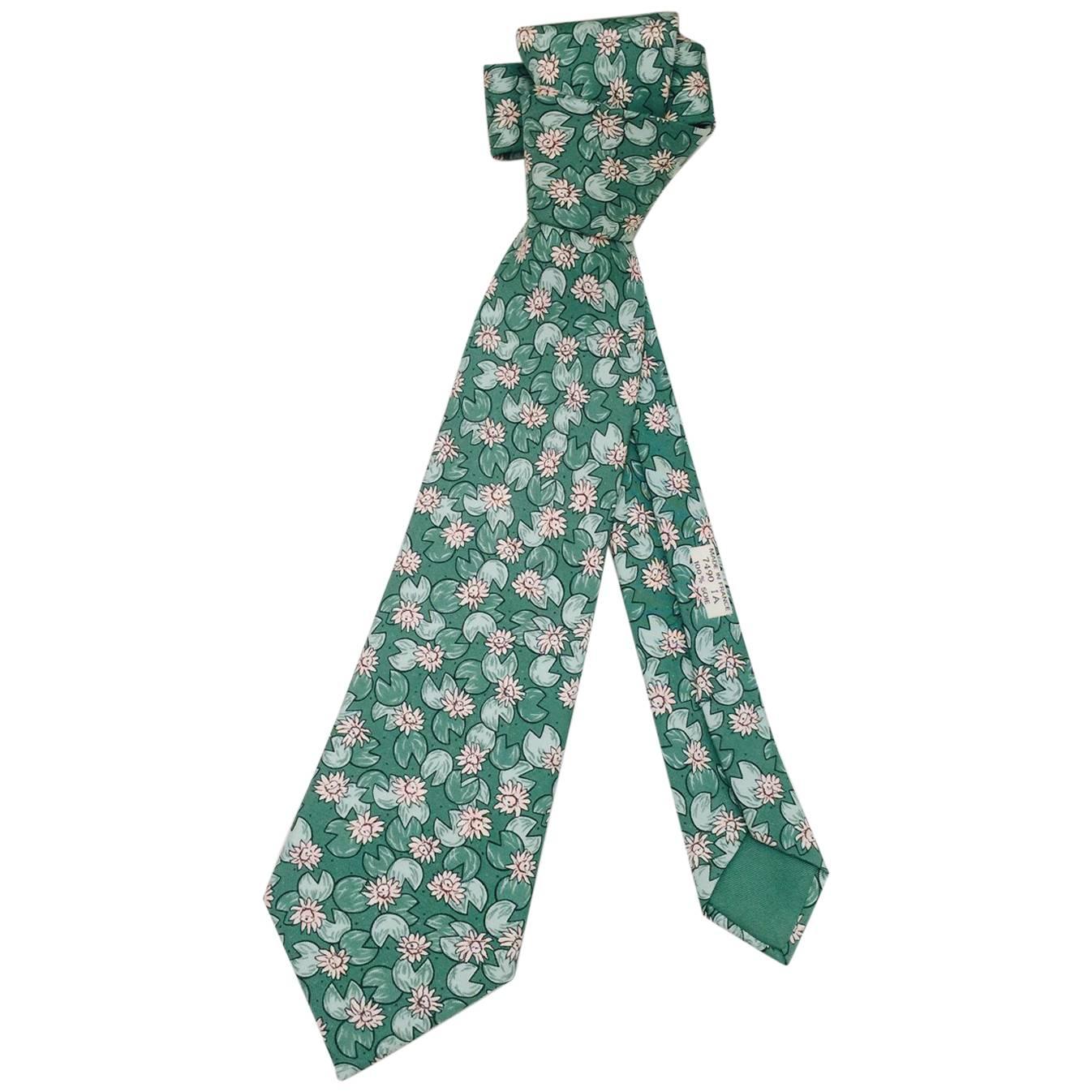 Men's Vintage Hermes Necktie As Pretty as a Picture Water Lillies