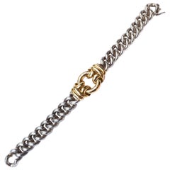 Hermes Sterling and 18K Chain Link Bracelet