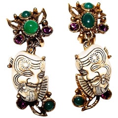 Rare Asian Devil Earrings - Signed Selro