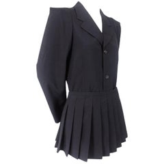 Vintage Comme des Garcons 1989 Pointed Shoulders and Attached Pleated Kilt/Skirt