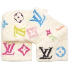 Louis Vuitton X Takashi Murakami Mink Stole Long Scarf  NEW