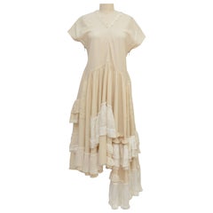 TAO Comme Des Garcons Ruffle Oversized Off White Dress   2006      S