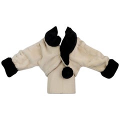 Retro 1994 MOSCHINO faux fur "Question Mark" jacket coat
