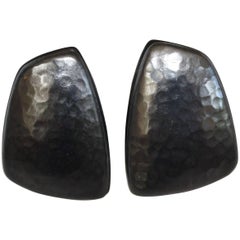 Monies Ebony and Oxidized Copper Clip Earrings