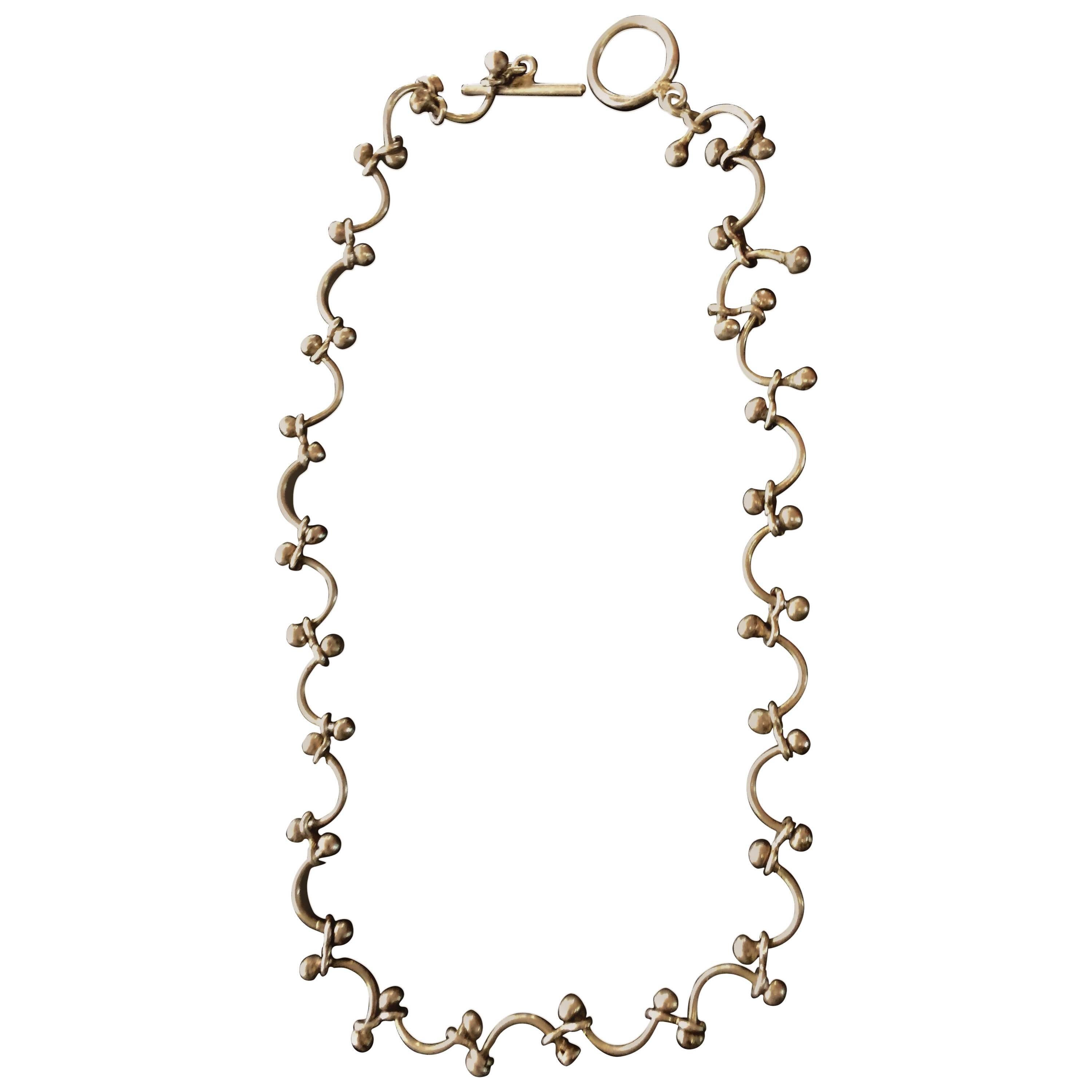 Brutalist Sterling Silver Chain necklace For Sale