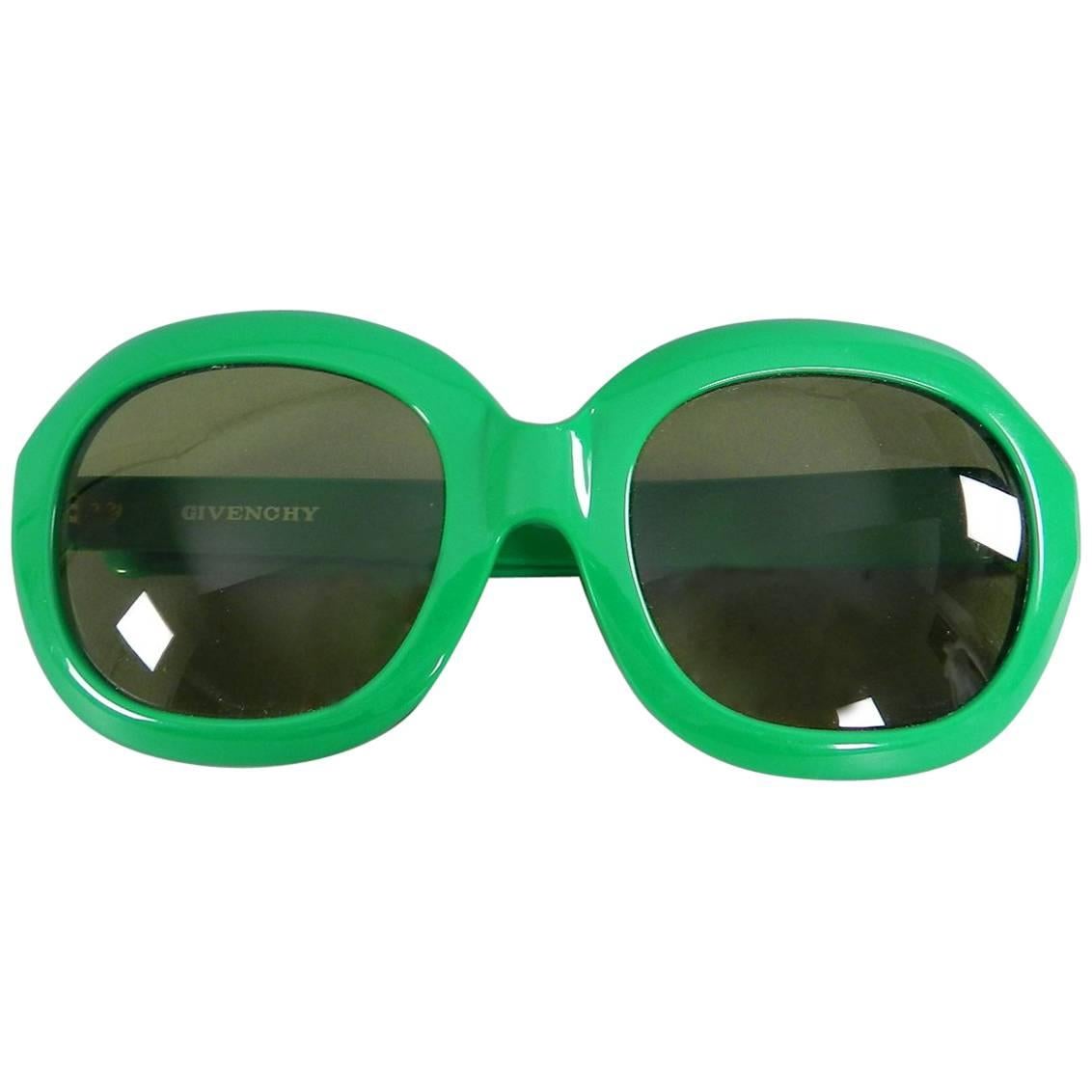 Vintage 1970's Givenchy Green Oversized Sunglasses