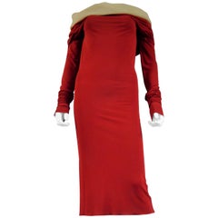 Jean Paul Gaultier Long Red Jersey Knit Dress, Circa 1990