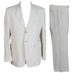 Paul Smith white linen suit dress jacket pants men’s size 50 it 2000s