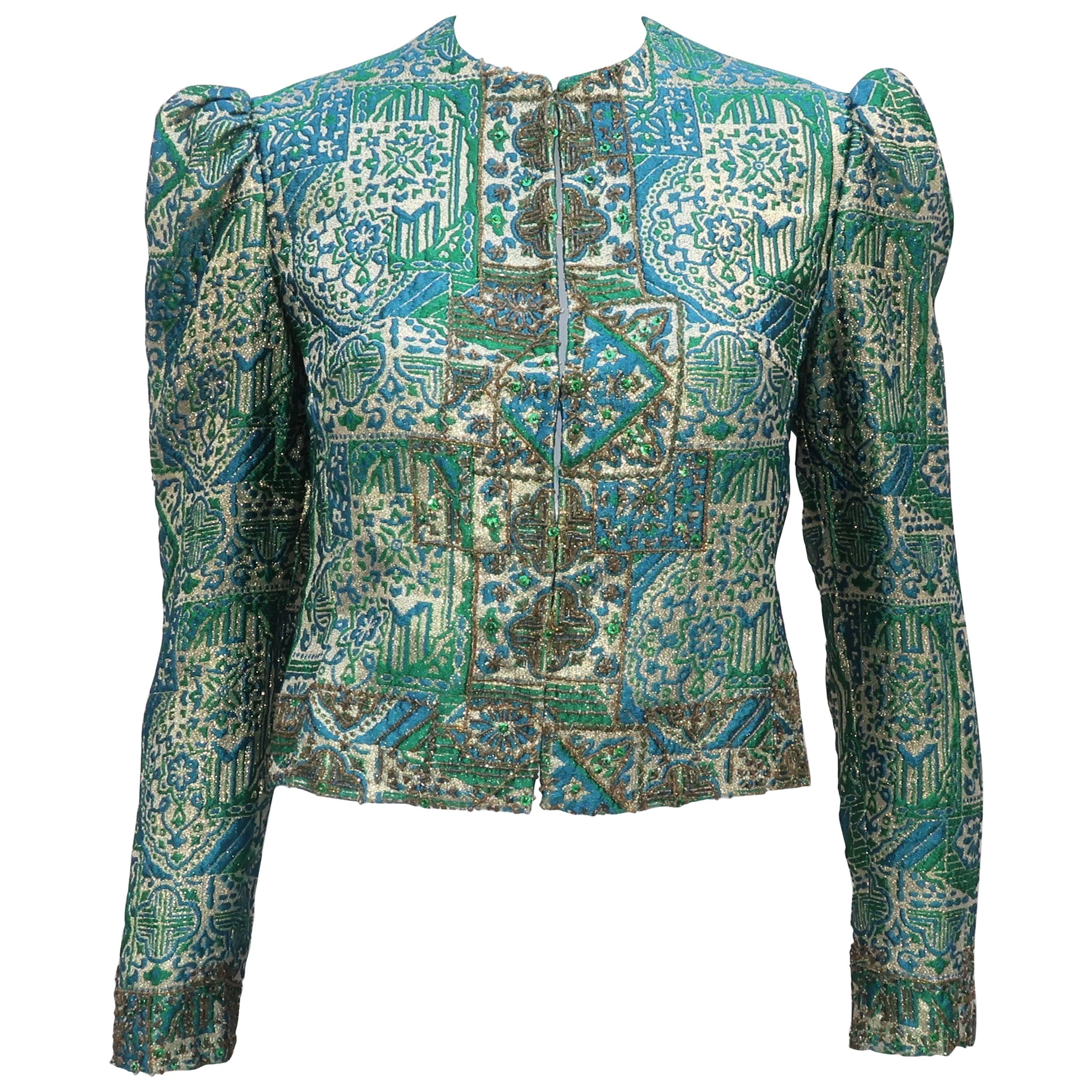 Regal 1960's Victoria Royal Fitted Brocade Jacket with Beading