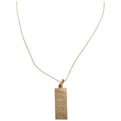 Shaun Leane for Alexander McQueen Gold Tag Pendant Necklace with Hallmark Design