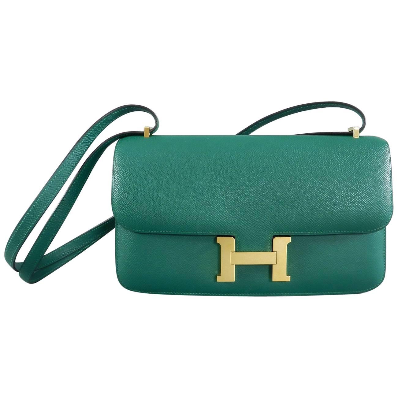 Hermes Constance Elan Bag Malachite Green Epsom Leather