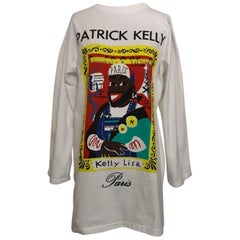 Vintage Patrick Kelly 1980s Kelly Lisa Mona Lisa White Cotton T-shirt for Amen Wardy
