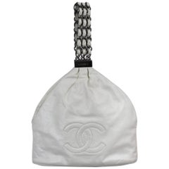 Chanel 2007 White Triple Chain Handbag / Clutch