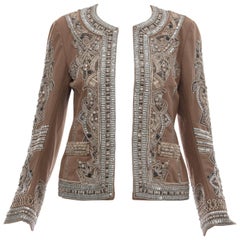 Dries Van Noten Cotton Embroidered Jacket With Silver Indian Thread, Fall 2010