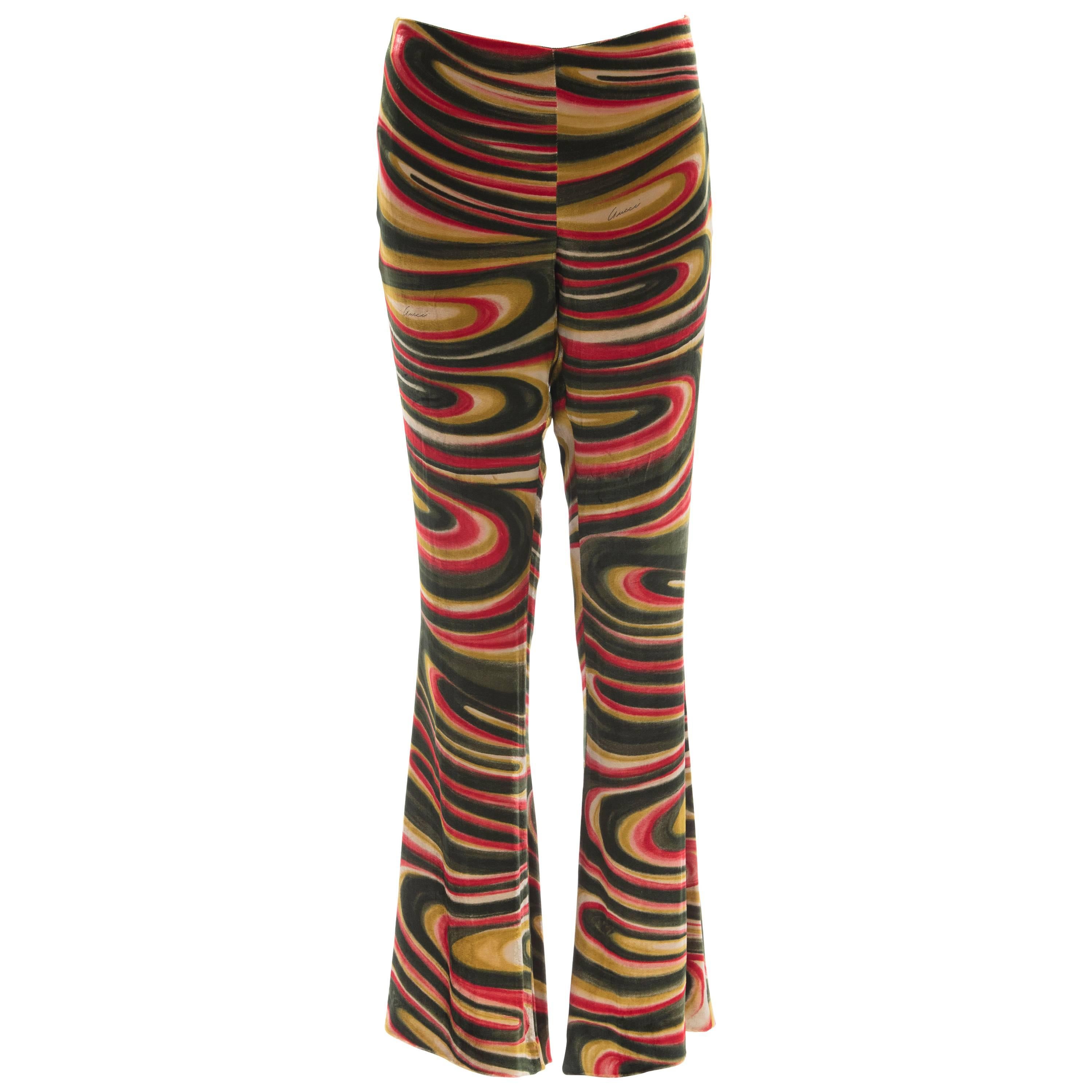Tom Ford For Gucci Silk Velvet Psychedelic Pants, Fall 1999 at 1stDibs ...