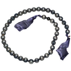 Chic Lanvin Caged Grey Pearl Necklace 7