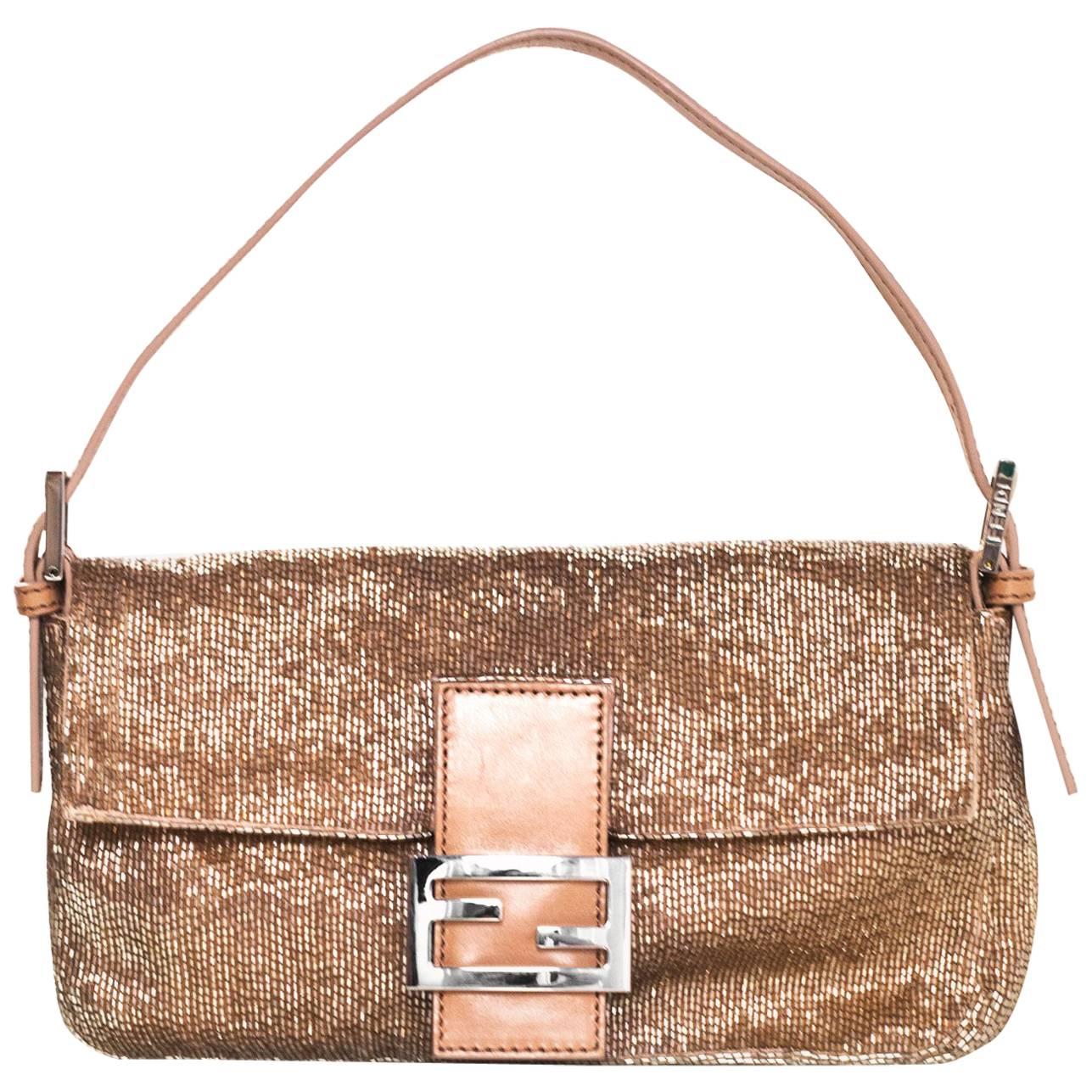 Fendi Rose Beaded Baguette Bag with DB rt $2, 750