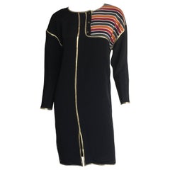 Retro Geoffrey Beene Rainbow asymmetrical Stripe Dress