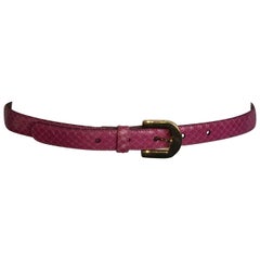 Vintage Pierre Cardin Pink Snakeskin Belt