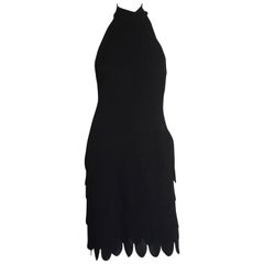 Lillie Rubin Black Sleeveless Ruffled Dress