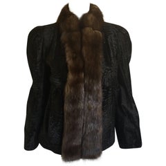 Retro Carolina Herrera Lamb and Mink Jacket 