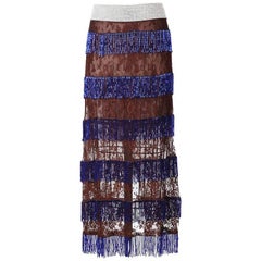 Dolce & Gabbana Lace Skirt with Beaded Fringe