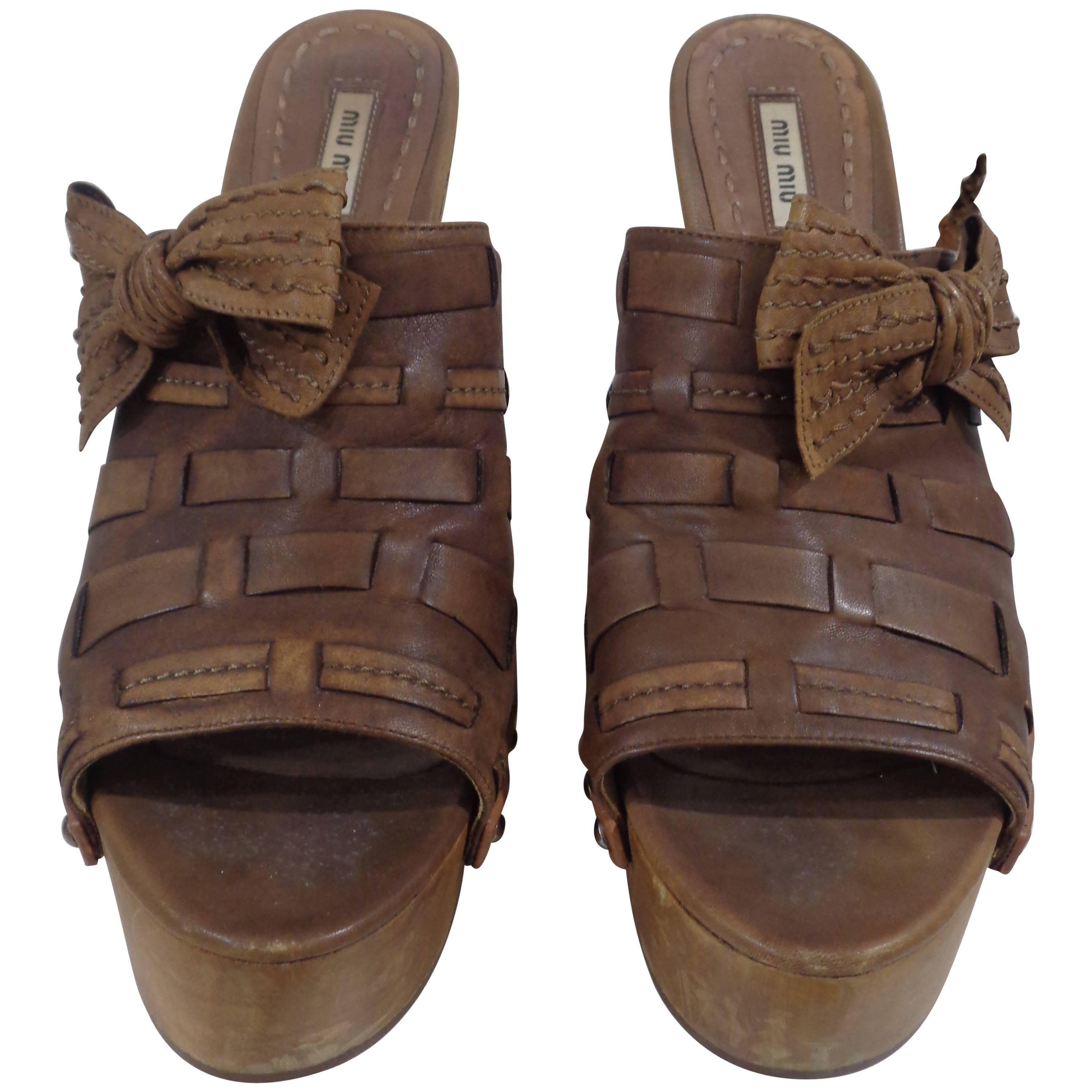 Miu Miu brown high heels sandals