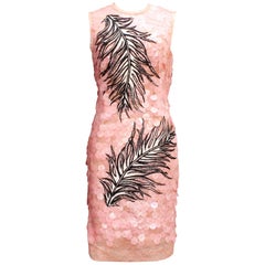 Emilio Pucci pink lace cocktail dress covered with wide sequins