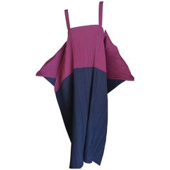 Issey Miyake for Bergdorf Goodman 1990 Colorblock Pleated Bubble Dress